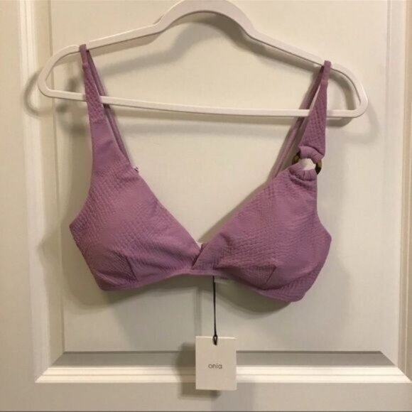 NWT Onia Clair Textured Lavender Bikini Top Size XL - Picture 1 of 6
